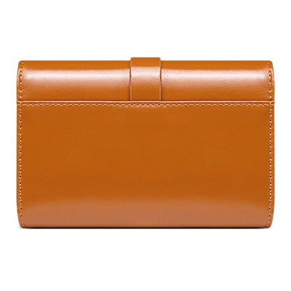 BANYANU BYN-8083 Stylish Women Wallet Pull Strap Oil Wax Cowhide Purse