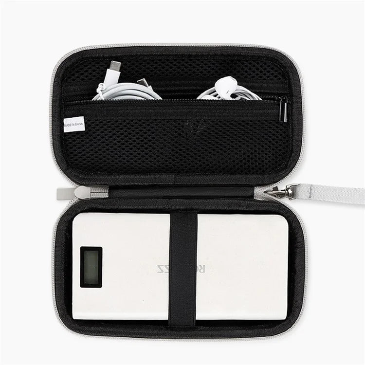 Data Cable Organizer Digital Accessories Storage Bag with Lanyard, Size L