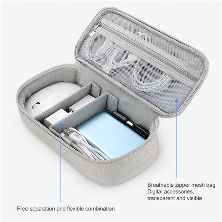 Digital Accessories Storage Bag for U Disk Power Bank Data Cable, Size L