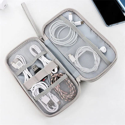 Dual Layer Cable Organizer Waterproof Portable Digital Storage Bag, Size M