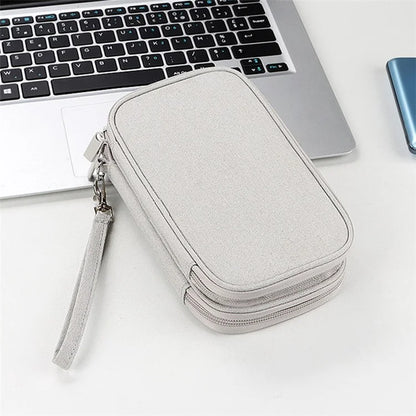 Dual Layer Cable Organizer Waterproof Portable Digital Storage Bag, Size M