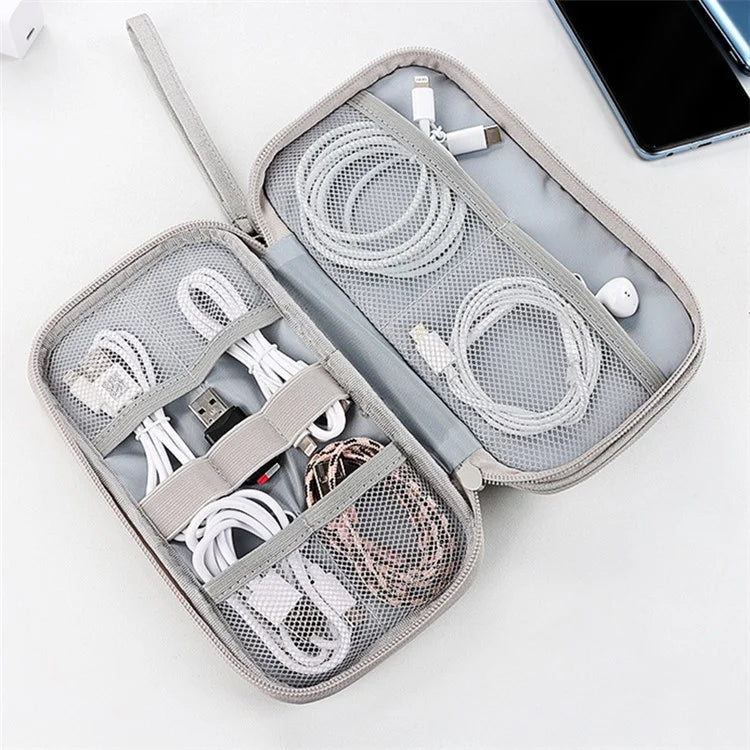 Dual Layer Cable Organizer Waterproof Portable Digital Storage Bag, Size M