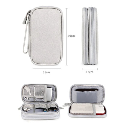 Size S (19x11x5.5cm) Electronics Accessories Bag Travel Organiser Bag for USB Cable SD Card Charger