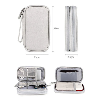 Size S (19x11x5.5cm) Electronics Accessories Bag Travel Organiser Bag for USB Cable SD Card Charger