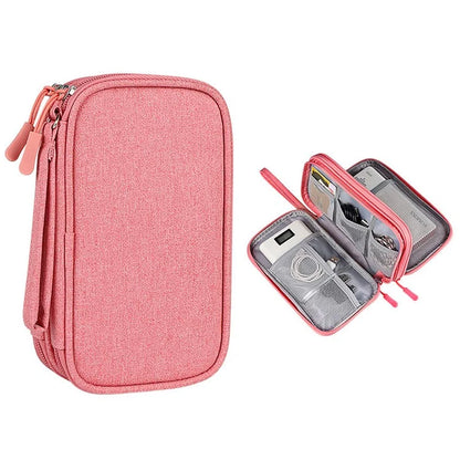 Size L (21x12.5x6cm) Electronics Organizer Bag Multi-Layer Storage Bag for Cable Charger Adapter