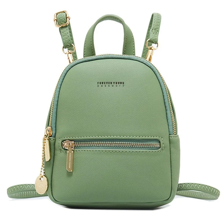 FOREVER YOUNG PL931-5 PU Leather Backpack Women Casual Dual Shoulder Bag