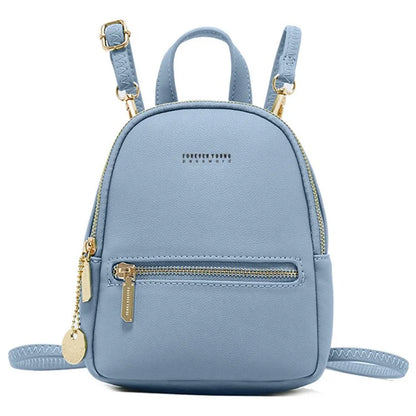 FOREVER YOUNG PL931-5 PU Leather Backpack Women Casual Dual Shoulder Bag