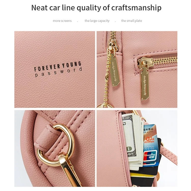FOREVER YOUNG PL931-5 PU Leather Backpack Women Casual Dual Shoulder Bag