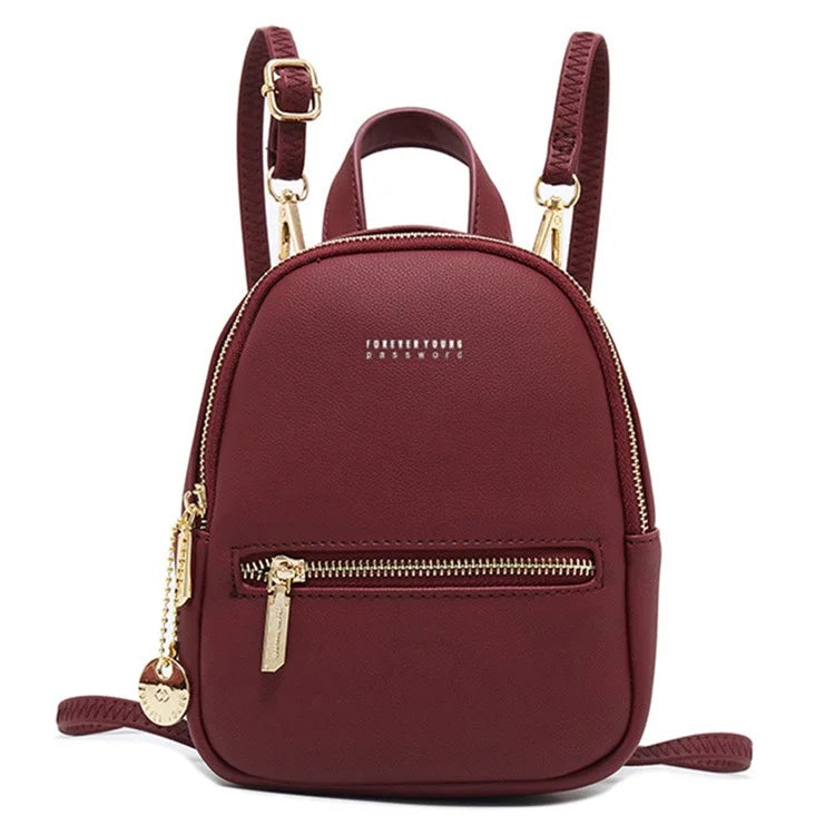 FOREVER YOUNG PL931-5 PU Leather Backpack Women Casual Dual Shoulder Bag
