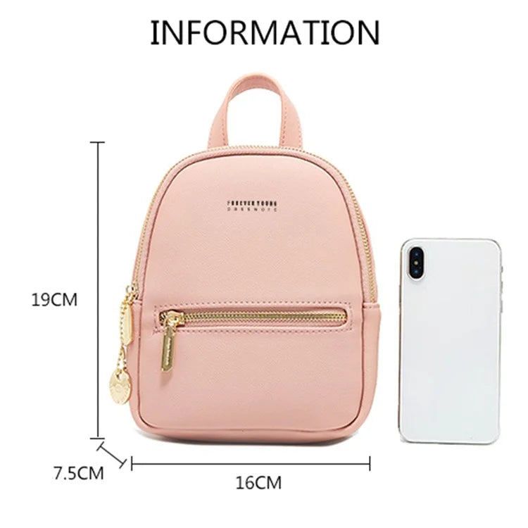 FOREVER YOUNG PL931-5 PU Leather Backpack Women Casual Dual Shoulder Bag