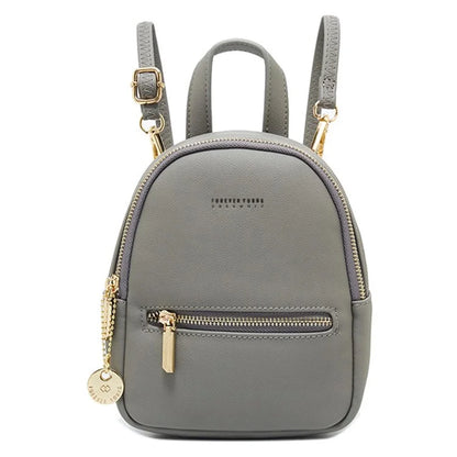 FOREVER YOUNG PL931-5 PU Leather Backpack Women Casual Dual Shoulder Bag