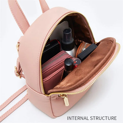 FOREVER YOUNG PL931-5 PU Leather Backpack Women Casual Dual Shoulder Bag