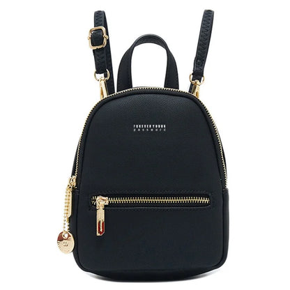 FOREVER YOUNG PL931-5 PU Leather Backpack Women Casual Dual Shoulder Bag
