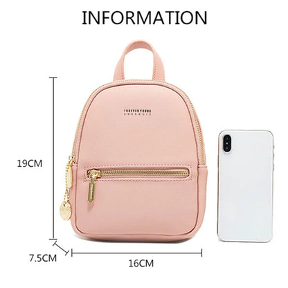 FOREVER YOUNG PL931-5 PU Leather Backpack Women Casual Dual Shoulder Bag