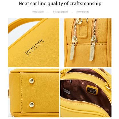 FOREVER YOUNG PL914-11 Solid Color PU Leather Women Crossbody Bag
