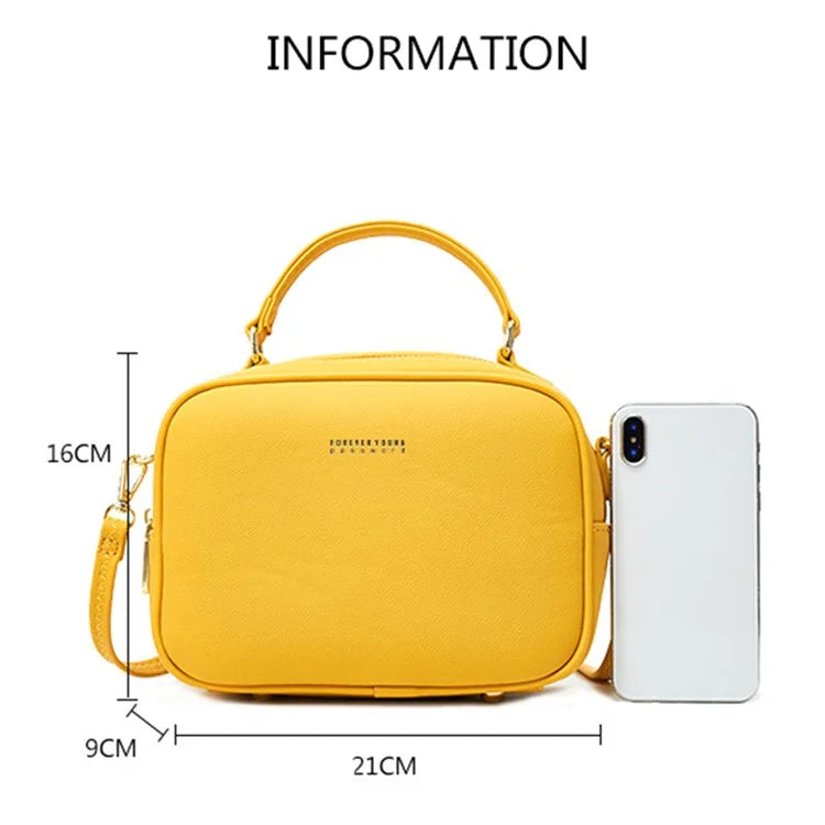 FOREVER YOUNG PL914-11 Solid Color PU Leather Women Crossbody Bag
