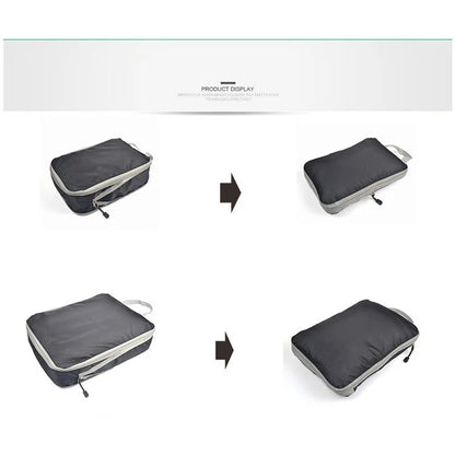 3Pcs Compression Packing Cubes Storage Bags Travel Suitcase Luggage Organizers