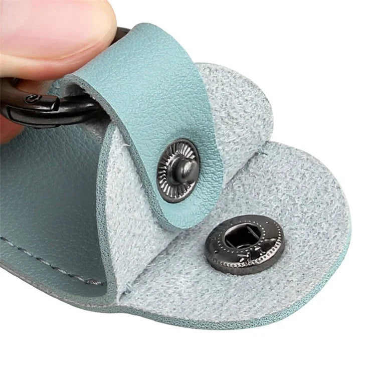 PU Leather U-disk Memory Card Storage Bag Anti-lost Protective Cover with Keyring