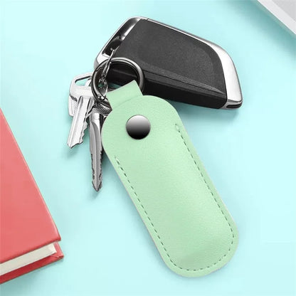 PU Leather U-disk Memory Card Storage Bag Anti-lost Protective Cover with Keyring