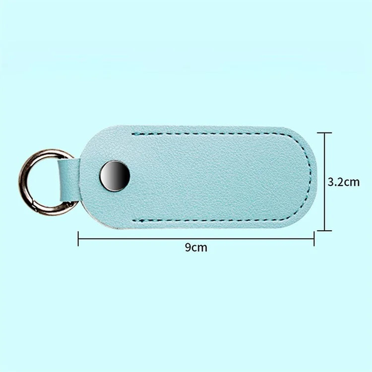 PU Leather U-disk Memory Card Storage Bag Anti-lost Protective Cover with Keyring