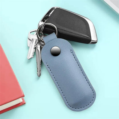 PU Leather U-disk Memory Card Storage Bag Anti-lost Protective Cover with Keyring