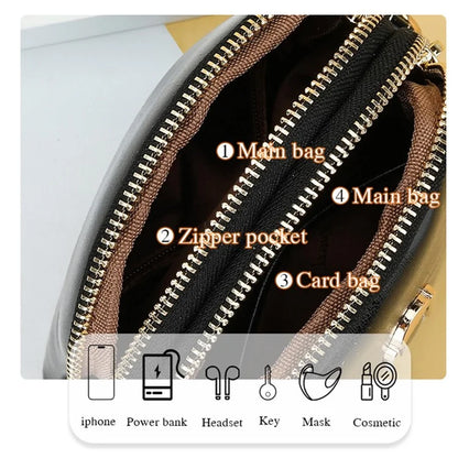 BAELLERRY N8923 Waxy PU Leather Women Dual Layer Vertical Mini Crossbody Bag