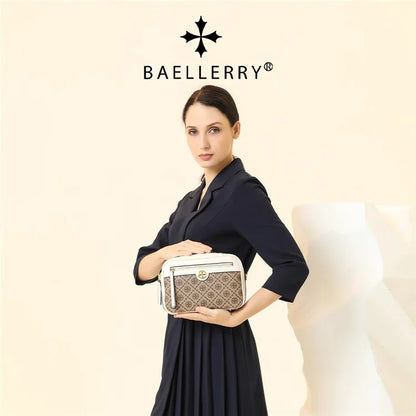BAELLERRY N8919 Plaid Pattern Women Square Tote Shoulder Bag PU Leather Crossbody Bag