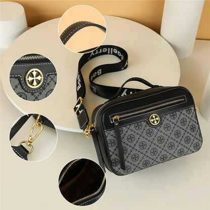 BAELLERRY N8919 Plaid Pattern Women Square Tote Shoulder Bag PU Leather Crossbody Bag