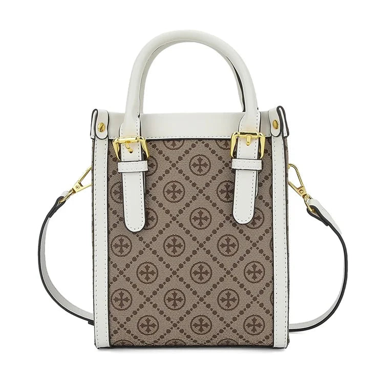BAELLERRY Classic Plaid Pattern Women Mini Tote Bag PU Leather Shoulder Bag