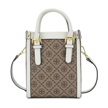 BAELLERRY Classic Plaid Pattern Women Mini Tote Bag PU Leather Shoulder Bag