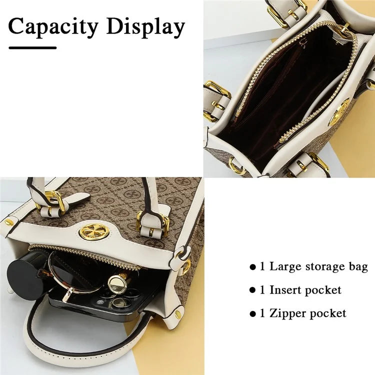 BAELLERRY Classic Plaid Pattern Women Mini Tote Bag PU Leather Shoulder Bag