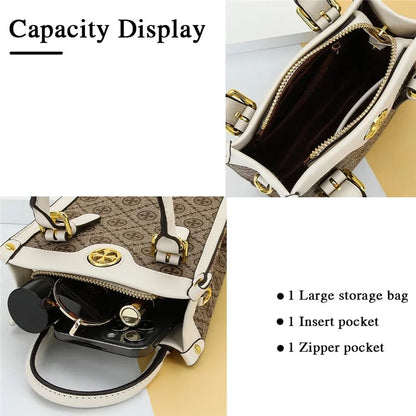 BAELLERRY Classic Plaid Pattern Women Mini Tote Bag PU Leather Shoulder Bag