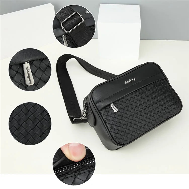 BAELLERRY N8914 Men's Crossbody Bag Briefcase PU Leather Messenger Shoulder Bag