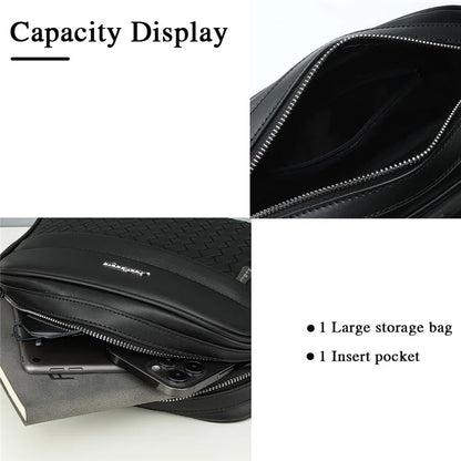 BAELLERRY N8914 Men's Crossbody Bag Briefcase PU Leather Messenger Shoulder Bag
