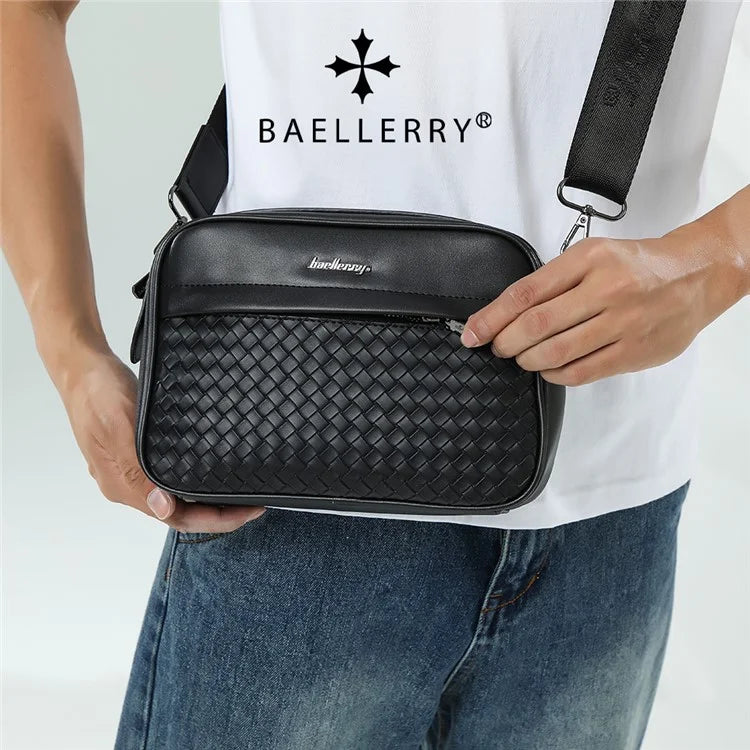 BAELLERRY N8914 Men's Crossbody Bag Briefcase PU Leather Messenger Shoulder Bag