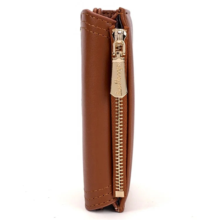 BAELLERRY N8326 Splicing Color Teen Girls Wallet PU Leather Card Storage Holder Pouch