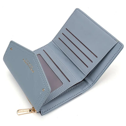 BAELLERRY N8326 Splicing Color Teen Girls Wallet PU Leather Card Storage Holder Pouch