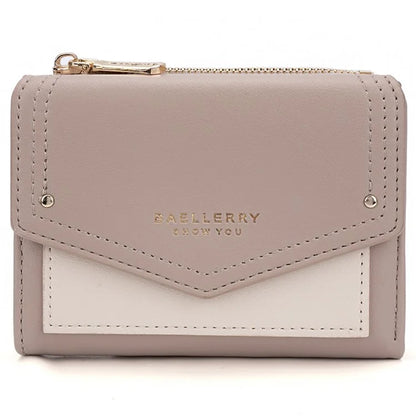 BAELLERRY N8326 Splicing Color Teen Girls Wallet PU Leather Card Storage Holder Pouch