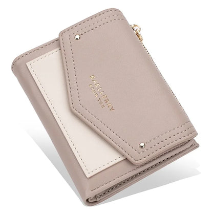 BAELLERRY N8326 Splicing Color Teen Girls Wallet PU Leather Card Storage Holder Pouch