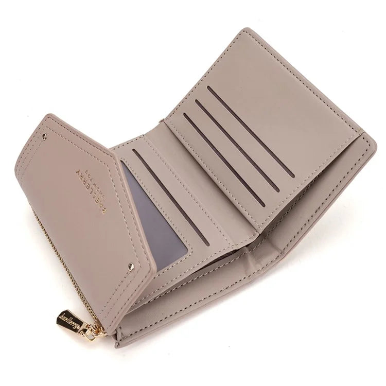BAELLERRY N8326 Splicing Color Teen Girls Wallet PU Leather Card Storage Holder Pouch