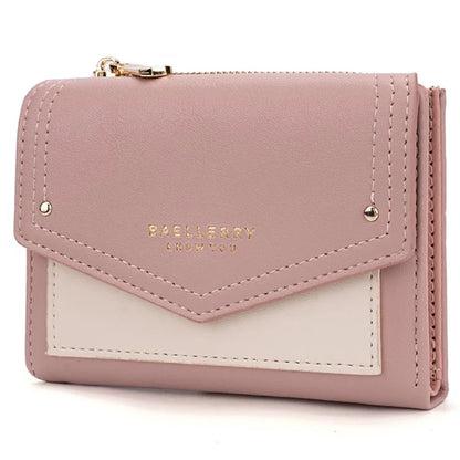 BAELLERRY N8326 Splicing Color Teen Girls Wallet PU Leather Card Storage Holder Pouch