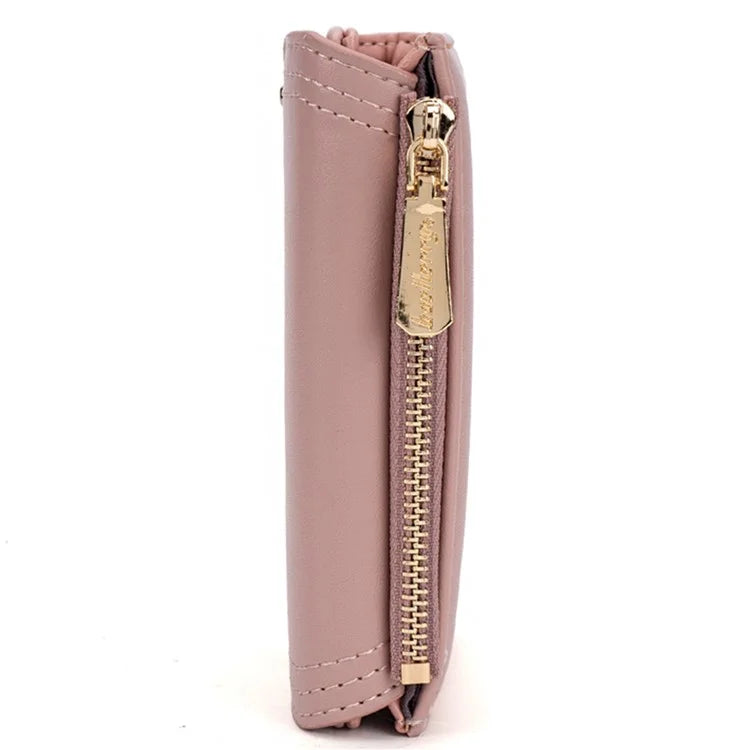BAELLERRY N8326 Splicing Color Teen Girls Wallet PU Leather Card Storage Holder Pouch