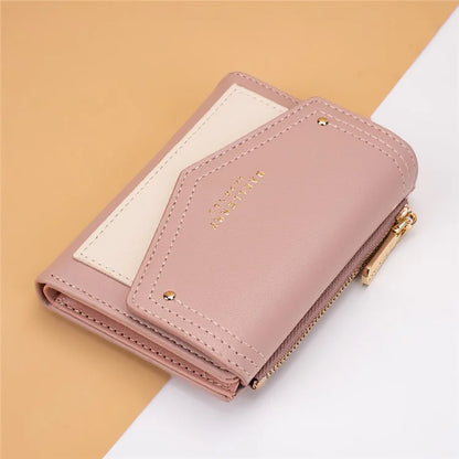 BAELLERRY N8326 Splicing Color Teen Girls Wallet PU Leather Card Storage Holder Pouch