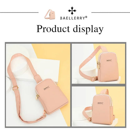 BAELLERRY N8916 Women's PU Leather Chest Bag Crossbody Bag Phone Pouch Purse