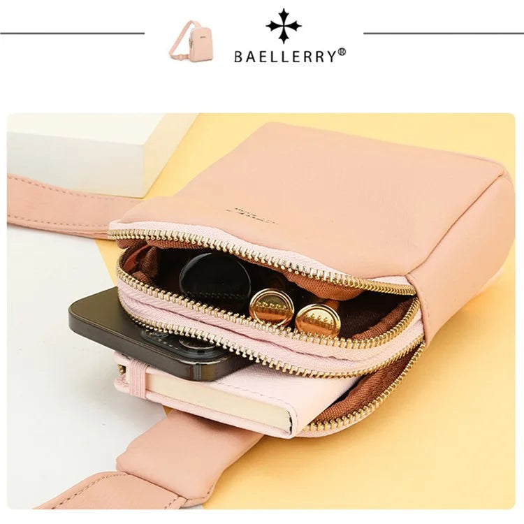 BAELLERRY N8916 Women's PU Leather Chest Bag Crossbody Bag Phone Pouch Purse