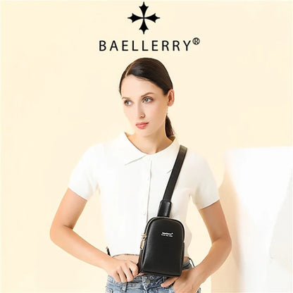 BAELLERRY N8916 Women's PU Leather Chest Bag Crossbody Bag Phone Pouch Purse