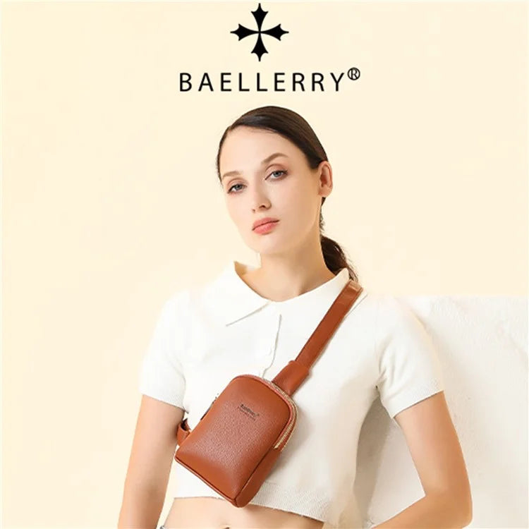 BAELLERRY N8916 Women's PU Leather Chest Bag Crossbody Bag Phone Pouch Purse