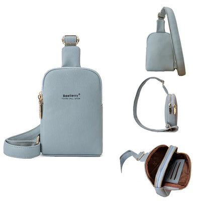 BAELLERRY N8916 Women's PU Leather Chest Bag Crossbody Bag Phone Pouch Purse