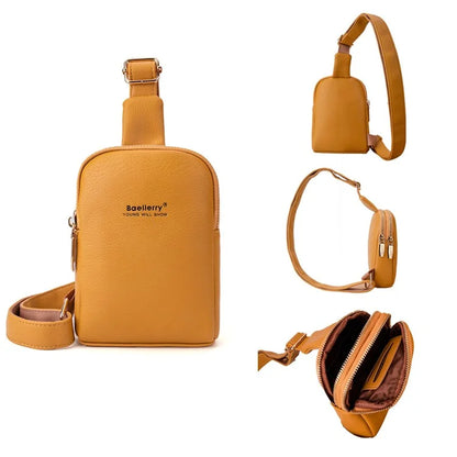 BAELLERRY N8916 Women's PU Leather Chest Bag Crossbody Bag Phone Pouch Purse