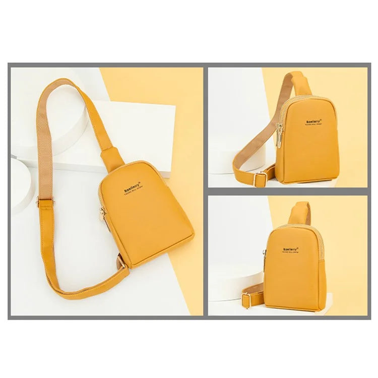 BAELLERRY N8916 Women's PU Leather Chest Bag Crossbody Bag Phone Pouch Purse